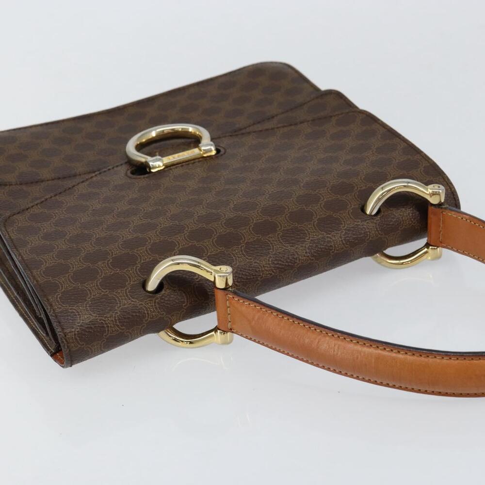 CELINE Macadam Canvas Hand Bag PVC Leather Brown Gold Auth ar13810 - Picture 6 of 16